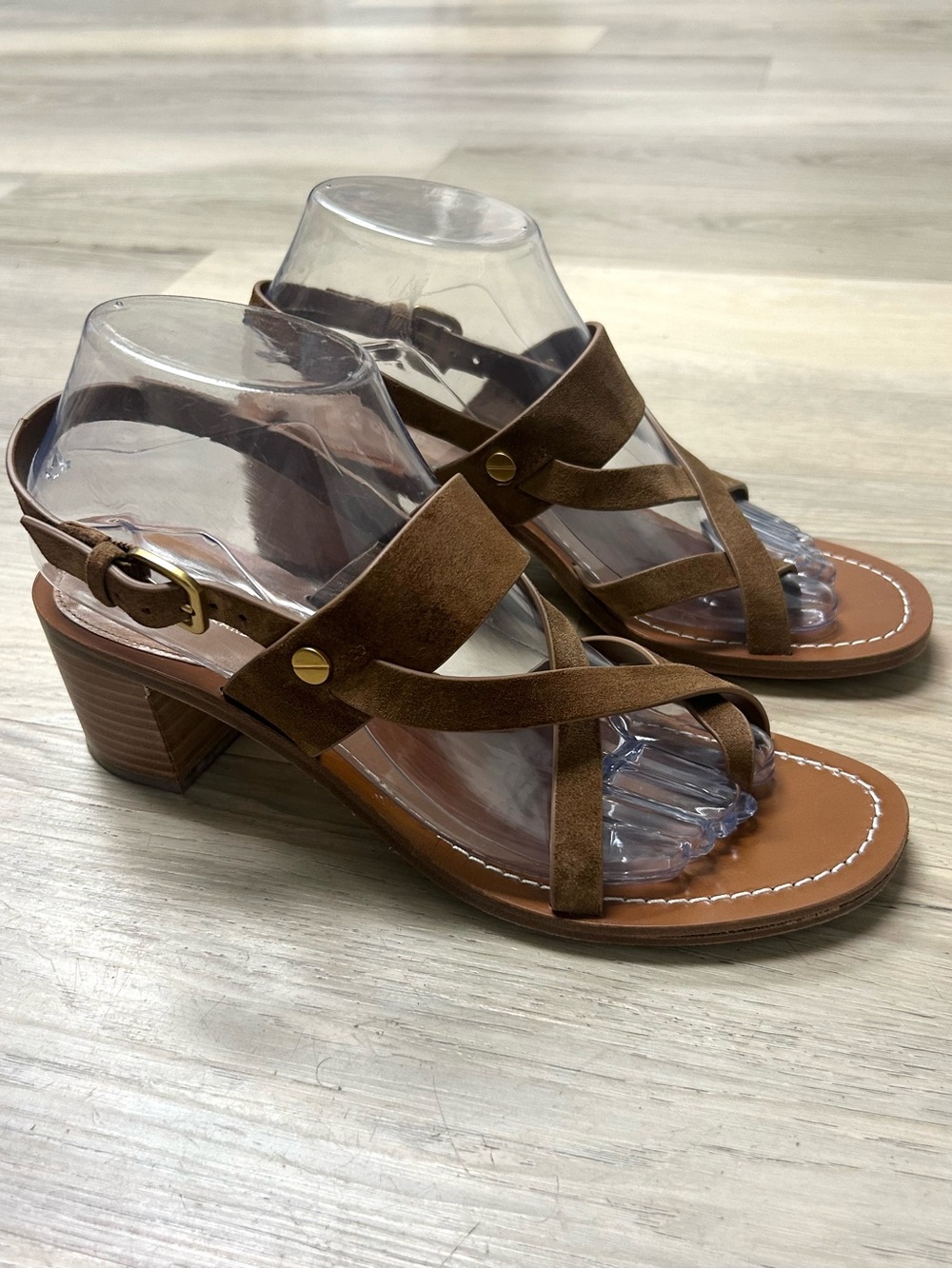 Veronica Beard Sandals Elodie Slingback Brown Leather Strappy Womens Sz 8.5M - Picture 5 of 14